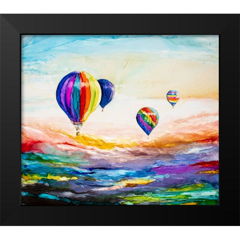 Up Up and Away Black Modern Wood Framed Art Print by Art by Leslie Franklin