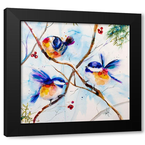 All A-Flutter Black Modern Wood Framed Art Print by Art by Leslie Franklin