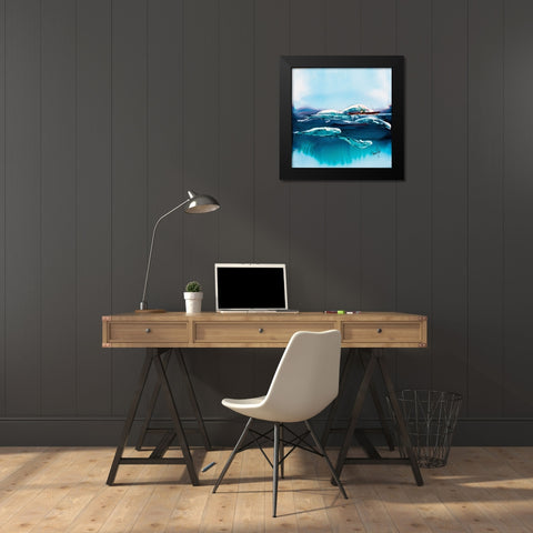 Beluga Escort Black Modern Wood Framed Art Print by Art by Leslie Franklin