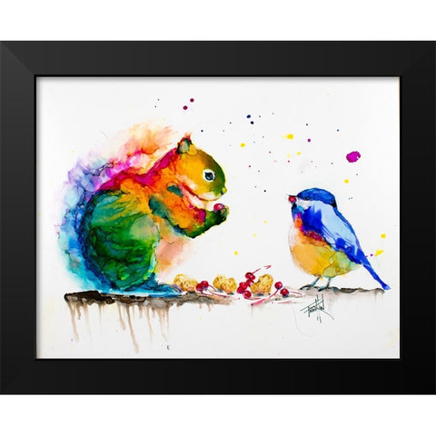 Blind Date Black Modern Wood Framed Art Print by Art by Leslie Franklin