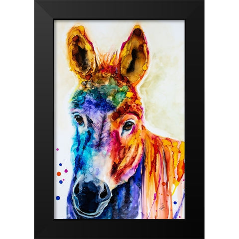 Pin the Tail on the What Black Modern Wood Framed Art Print by Art by Leslie Franklin