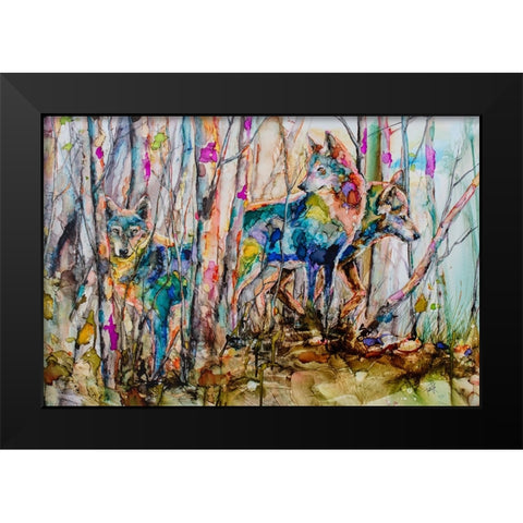 Three Shades of Grey Black Modern Wood Framed Art Print by Art by Leslie Franklin