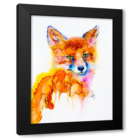 Very Vixen Black Modern Wood Framed Art Print by Art by Leslie Franklin