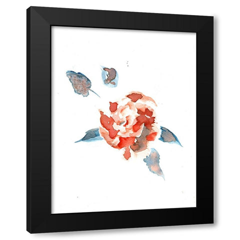 Color Trend flower Black Modern Wood Framed Art Print with Double Matting by Art by Leslie Franklin
