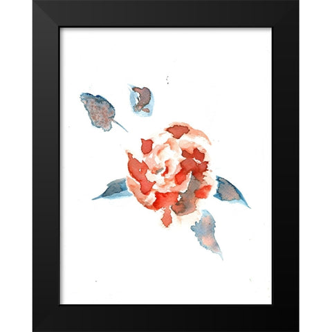 Color Trend flower Black Modern Wood Framed Art Print by Art by Leslie Franklin