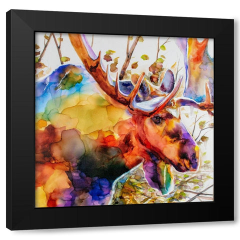 Arent I Amoosing_ Black Modern Wood Framed Art Print by Art by Leslie Franklin