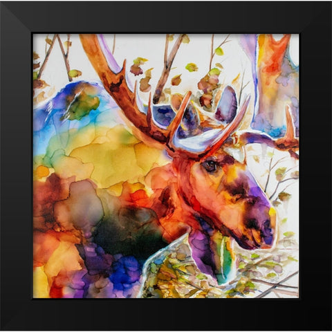 Arent I Amoosing_ Black Modern Wood Framed Art Print by Art by Leslie Franklin