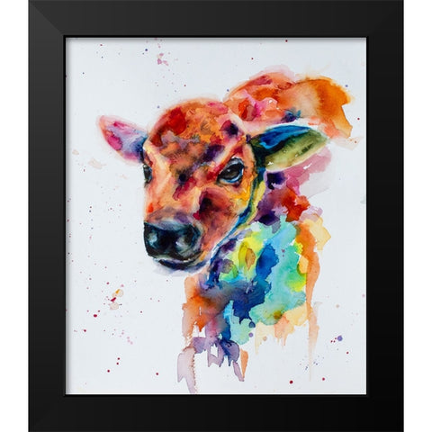 Bison Calf_1 Black Modern Wood Framed Art Print by Art by Leslie Franklin