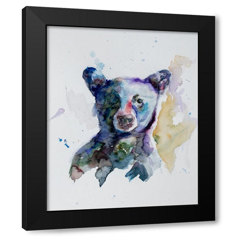 Black Bear Black Modern Wood Framed Art Print by Art by Leslie Franklin