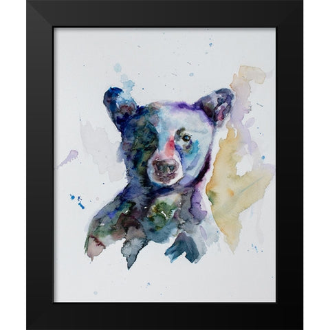 Black Bear Black Modern Wood Framed Art Print by Art by Leslie Franklin
