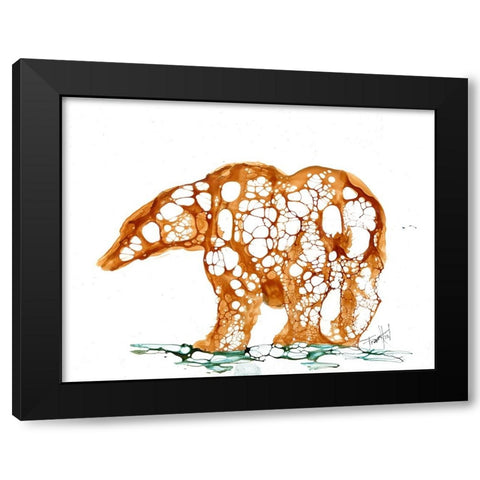 Cellular Bear (2) Black Modern Wood Framed Art Print by Art by Leslie Franklin