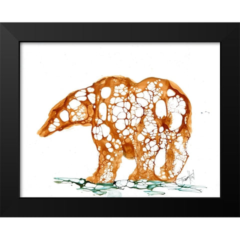 Cellular Bear (2) Black Modern Wood Framed Art Print by Art by Leslie Franklin