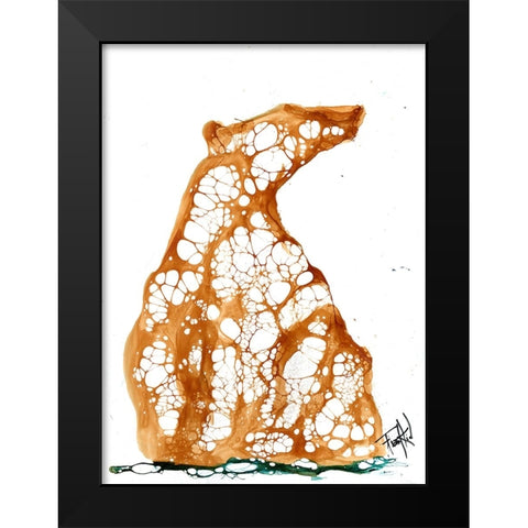 Cellular Bear 2 Black Modern Wood Framed Art Print by Art by Leslie Franklin