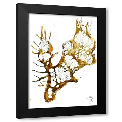 Cellular Series - Moose Black Modern Wood Framed Art Print with Double Matting by Art by Leslie Franklin