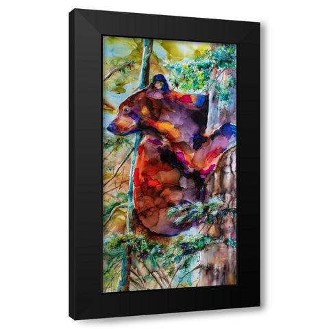 Cub Scouting Black Modern Wood Framed Art Print by Art by Leslie Franklin