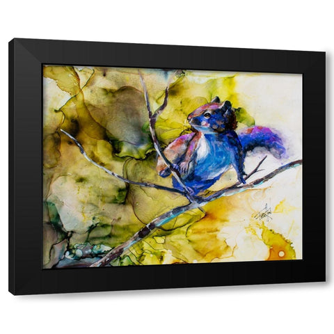 Did Someone Call Me_ Black Modern Wood Framed Art Print by Art by Leslie Franklin