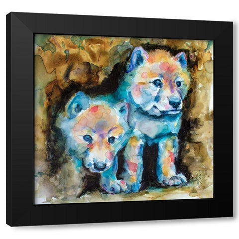 Double Debut Black Modern Wood Framed Art Print with Double Matting by Art by Leslie Franklin