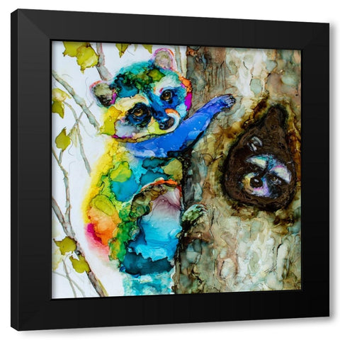 Hide And See Black Modern Wood Framed Art Print with Double Matting by Art by Leslie Franklin