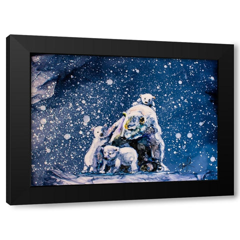 The Fam Jam Black Modern Wood Framed Art Print with Double Matting by Art by Leslie Franklin