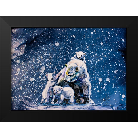 The Fam Jam Black Modern Wood Framed Art Print by Art by Leslie Franklin