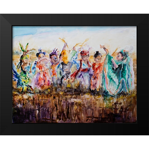 We reap what we sow Black Modern Wood Framed Art Print by Art by Leslie Franklin