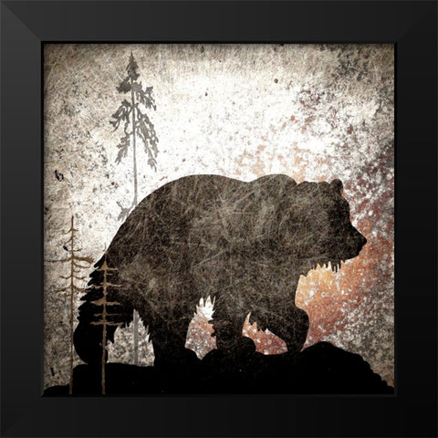Calling Bear Black Modern Wood Framed Art Print by LightBoxJournal