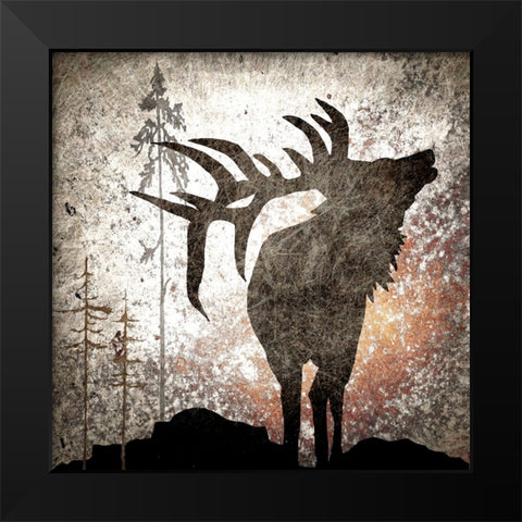 Calling Elk Black Modern Wood Framed Art Print by LightBoxJournal