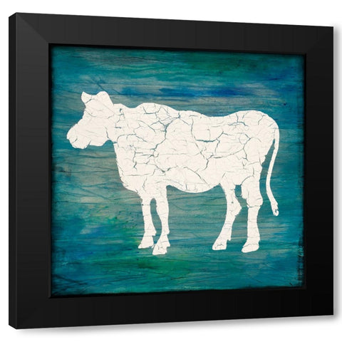 Farm Cow Black Modern Wood Framed Art Print by LightBoxJournal