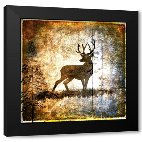 High Country Deer Black Modern Wood Framed Art Print by LightBoxJournal