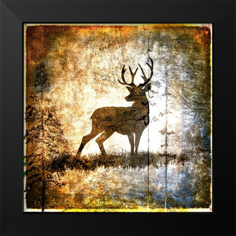 High Country Deer Black Modern Wood Framed Art Print by LightBoxJournal