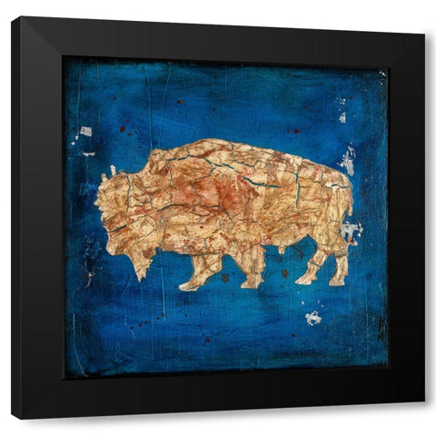 Lodge Pole Pine Bison Black Modern Wood Framed Art Print by LightBoxJournal