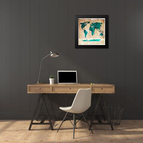 Sea Map I Black Modern Wood Framed Art Print by LightBoxJournal