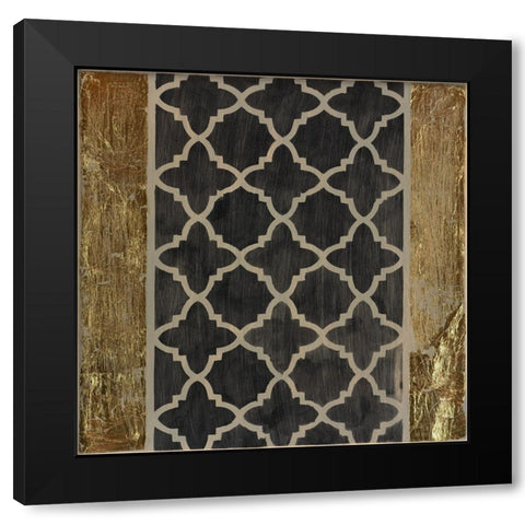 Black N Gold I Black Modern Wood Framed Art Print by LightBoxJournal