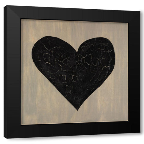 Love Heart Black Modern Wood Framed Art Print with Double Matting by LightBoxJournal