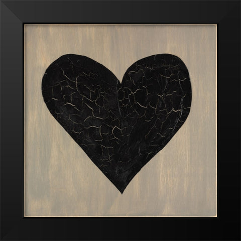 Love Heart Black Modern Wood Framed Art Print by LightBoxJournal