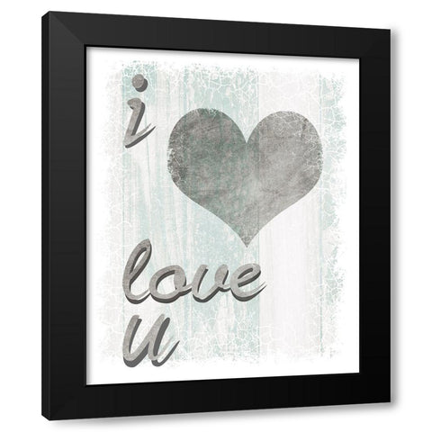 I Love You Black Modern Wood Framed Art Print with Double Matting by LightBoxJournal