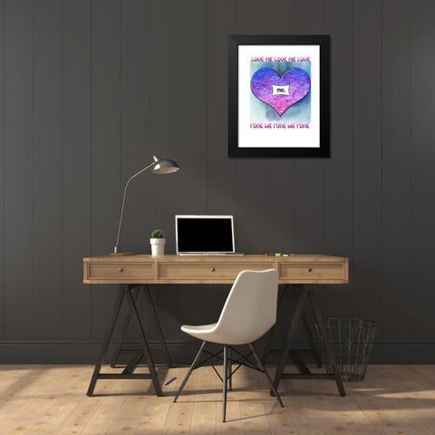 Love Me Black Modern Wood Framed Art Print by LightBoxJournal
