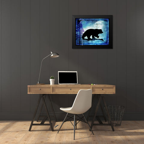 Midnight Bear Black Modern Wood Framed Art Print by LightBoxJournal