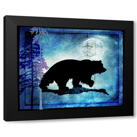 Midnight Bear Black Modern Wood Framed Art Print with Double Matting by LightBoxJournal