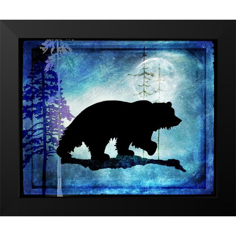 Midnight Bear Black Modern Wood Framed Art Print by LightBoxJournal