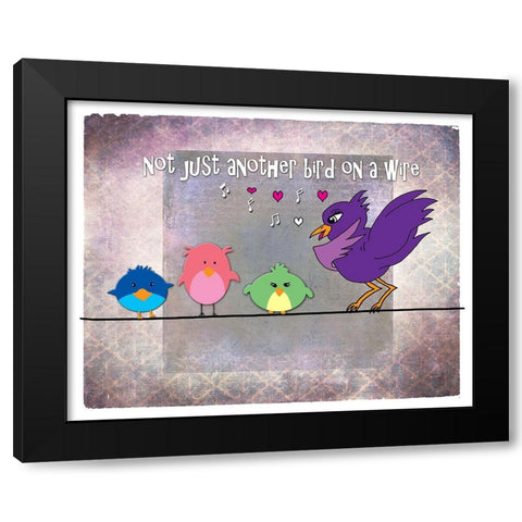 Not Just Another Bird On A Wire Black Modern Wood Framed Art Print by LightBoxJournal
