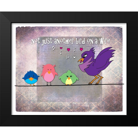 Not Just Another Bird On A Wire Black Modern Wood Framed Art Print by LightBoxJournal