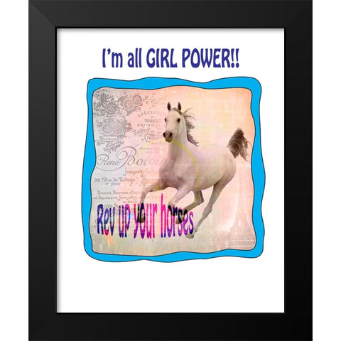 Rev Up Your Horses Black Modern Wood Framed Art Print by LightBoxJournal
