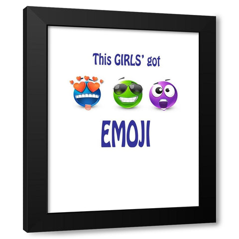 This Girls Got Emoji Black Modern Wood Framed Art Print with Double Matting by LightBoxJournal