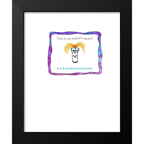 This Is My Happy Face 2 Black Modern Wood Framed Art Print by LightBoxJournal