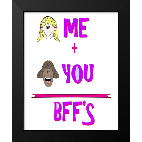 You Me Bffs Black Modern Wood Framed Art Print by LightBoxJournal