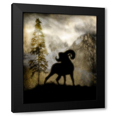 Mystic Big Horn Black Modern Wood Framed Art Print by LightBoxJournal