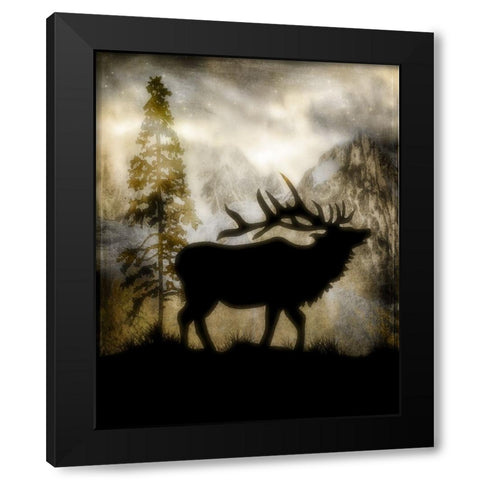 Mystic Elk Black Modern Wood Framed Art Print by LightBoxJournal