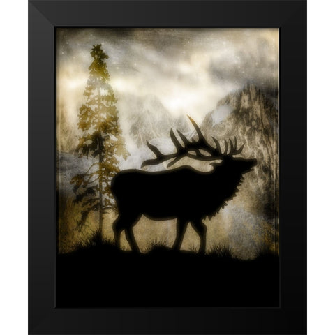 Mystic Elk Black Modern Wood Framed Art Print by LightBoxJournal