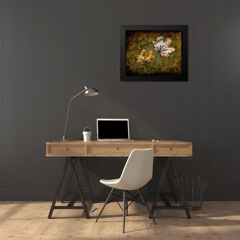 Metallic Leaf 2 Black Modern Wood Framed Art Print by LightBoxJournal